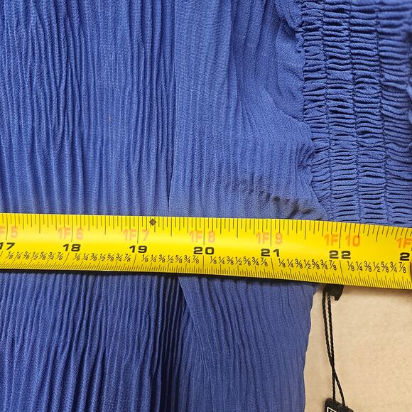 NWT Laundry by Shelli Segal Blue Short Sleeve Sheer Layer blouse - Picture 7 of 9